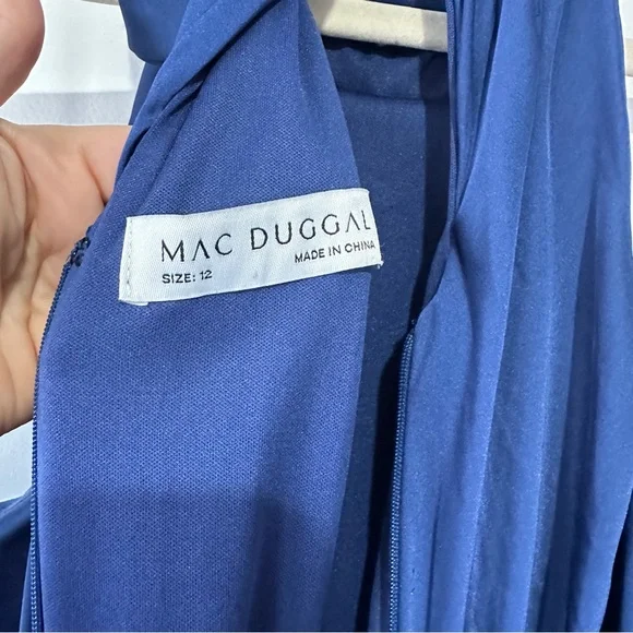 NWT New Anthropologie Mac Duggal Tiered Ruffle Halter Gown Blue - Picture 8 of 8